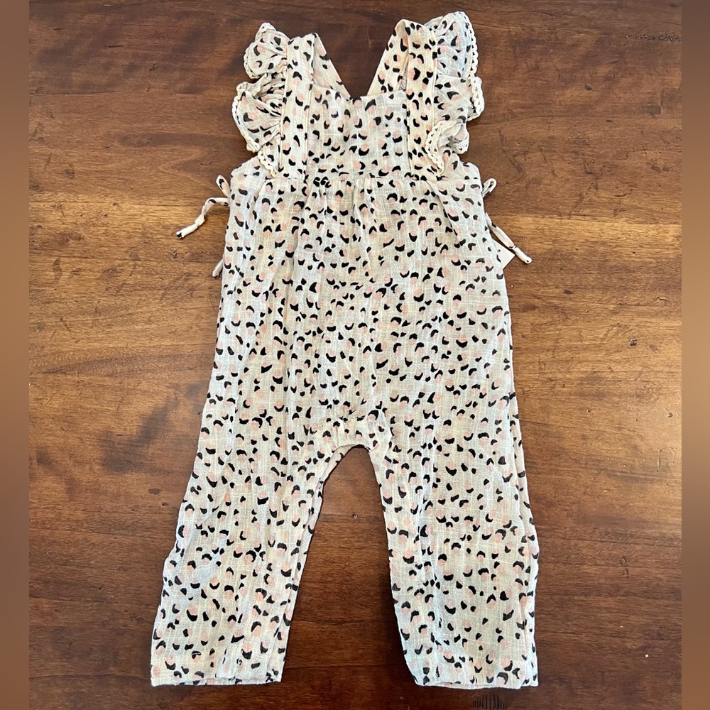 Baby girl Jessica Simpson leopard overall 12M